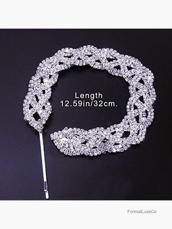 3-Piece Rhinestone Headpiece Set Braided Headband Chain Hair Jewelry